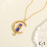 Simple Style Cat Copper Plating Inlay Zircon 18k Gold Plated Pendant Necklace sku image 5