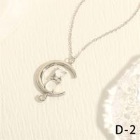 Simple Style Cat Copper Plating Inlay Zircon 18k Gold Plated Pendant Necklace sku image 8