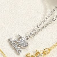 IG Style Simple Style Letter Star Heart Shape Copper Hollow Out Inlay Zircon Pendant Necklace 1 Piece sku image 2