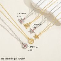 IG Style Simple Style Letter Star Heart Shape Copper Hollow Out Inlay Zircon Pendant Necklace 1 Piece main image 2