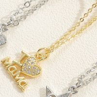 IG Style Simple Style Letter Star Heart Shape Copper Hollow Out Inlay Zircon Pendant Necklace 1 Piece sku image 1
