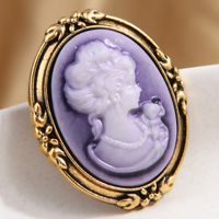 Vintage Style Oval Alloy Unisex Brooches 1 Piece sku image 1