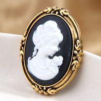 Vintage Style Oval Alloy Unisex Brooches 1 Piece sku image 2