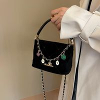 Women's Suede Solid Color Lingge Elegant Vacation Sewing Thread Square Zipper Handbag Square Bag main image 2