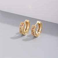 1 Pair Elegant Circle Plating Inlay Copper Zircon Gold Plated Hoop Earrings main image 4