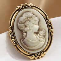 Vintage Style Oval Alloy Unisex Brooches 1 Piece sku image 3