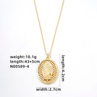 Hip-Hop Vintage Style Simple Style Geometric 304 Stainless Steel Copper Plating Inlay Zircon K Gold Plated Unisex Pendant Necklace sku image 4