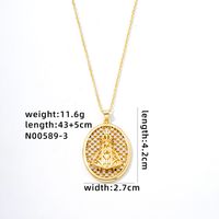 Hip-Hop Vintage Style Simple Style Geometric 304 Stainless Steel Copper Plating Inlay Zircon K Gold Plated Unisex Pendant Necklace sku image 3