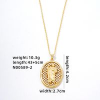 Hip-Hop Vintage Style Simple Style Geometric 304 Stainless Steel Copper Plating Inlay Zircon K Gold Plated Unisex Pendant Necklace sku image 2