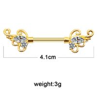 Casual Simple Style Shamrock Heart Shape Lines Alloy Plating Inlay Rhinestones Rose Gold Plated White Gold Plated Gold Plated Chest Ring main image 5