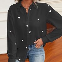Women's Blouse Long Sleeve Blouses Printing Casual Elegant Heart Shape main image 3