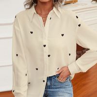 Women's Blouse Long Sleeve Blouses Printing Casual Elegant Heart Shape main image 6