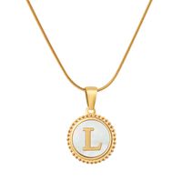 Mode Lettre Acier Au Titane Incruster Coquille Pendentif 1 Pièce sku image 12