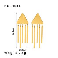 1 Pair Retro French Style Triangle Geometric Tassel Plating 304 Stainless Steel 18K Gold Plated Drop Earrings sku image 1
