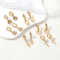 1 Pair Simple Style Classic Style Commute Feather Bow Knot Snowflake Polishing Plating Stainless Steel 18K Gold Plated Drop Earrings main image 3