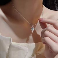 Simple Style Solid Color Sterling Silver Plating Inlay Zircon Silver Plated Pendant Necklace main image 2