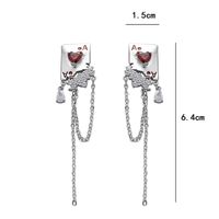 1 Pair Korean Style Poker Inlay Alloy Zircon Silver Plated Drop Earrings main image 4