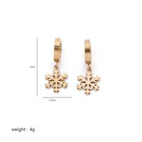 1 Pair Simple Style Classic Style Commute Feather Bow Knot Snowflake Polishing Plating Stainless Steel 18K Gold Plated Drop Earrings sku image 7