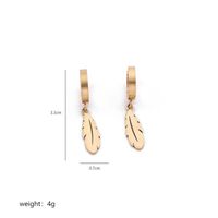 1 Pair Simple Style Classic Style Commute Feather Bow Knot Snowflake Polishing Plating Stainless Steel 18K Gold Plated Drop Earrings sku image 9