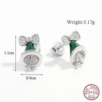 1 Pair Cute Christmas Hat Bell Antlers Epoxy Plating Inlay Sterling Silver Zircon White Gold Plated Rhodium Plated Ear Studs sku image 6