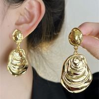 1 Pair Retro French Style Solid Color Plating Alloy Gold Plated Silver Plated Drop Earrings main image 1