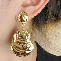 1 Pair Retro French Style Solid Color Plating Alloy Gold Plated Silver Plated Drop Earrings main image 9