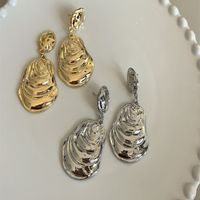 1 Pair Retro French Style Solid Color Plating Alloy Gold Plated Silver Plated Drop Earrings main image 6