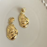 1 Pair Retro French Style Solid Color Plating Alloy Gold Plated Silver Plated Drop Earrings main image 4