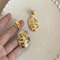 1 Pair Retro French Style Solid Color Plating Alloy Gold Plated Silver Plated Drop Earrings sku image 1