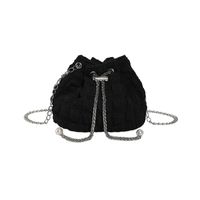Women's Cloth Solid Color Streetwear Bucket String Shoulder Bag Crossbody Bag sku image 2
