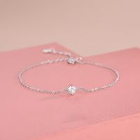 Casual Round Solid Color Sterling Silver Plating Inlay Zircon Silver Plated Bracelets main image 1