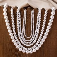 Elegant Solid Color Imitation Pearl Beaded Women's Necklace main image 4
