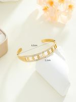 Simple Style Classic Style Palm 304 Stainless Steel 18K Gold Plated Zircon Bangle In Bulk main image 4