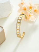 Simple Style Classic Style Palm 304 Stainless Steel 18K Gold Plated Zircon Bangle In Bulk sku image 1