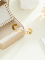 Simple Style Classic Style Palm 304 Stainless Steel 18K Gold Plated Zircon Bangle In Bulk main image 2