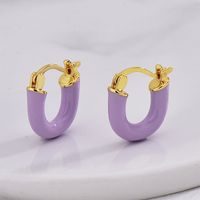1 Pair Y2k Vintage Style Heart Shape Enamel Epoxy Plating Copper 18k Gold Plated Hoop Earrings main image 5