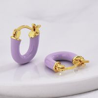 1 Pair Y2k Vintage Style Heart Shape Enamel Epoxy Plating Copper 18k Gold Plated Hoop Earrings main image 6