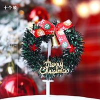Christmas Wreath Bow Knot Bell Plastic Party Cake Decorating Supplies 1 Piece sku image 4