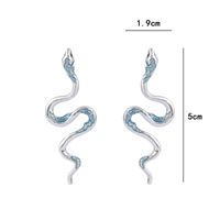 1 Pair Simple Style Snake Plating Inlay Alloy Crystal Silver Plated Ear Studs main image 5