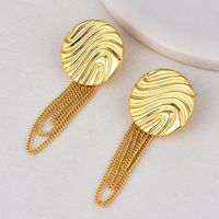 1 Pair Vintage Style Vacation Round Rhombus Enamel Plating Inlay Copper Zircon 18k Gold Plated Drop Earrings main image 1