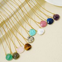Wholesale Simple Style Water Droplets Stainless Steel Natural Stone Chain Pendant Necklace main image 8