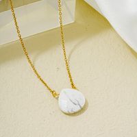 Wholesale Simple Style Water Droplets Stainless Steel Natural Stone Chain Pendant Necklace main image 3