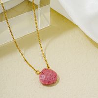 Wholesale Simple Style Water Droplets Stainless Steel Natural Stone Chain Pendant Necklace main image 5