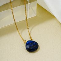 Wholesale Simple Style Water Droplets Stainless Steel Natural Stone Chain Pendant Necklace main image 4