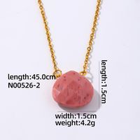 Wholesale Simple Style Water Droplets Stainless Steel Natural Stone Chain Pendant Necklace sku image 1