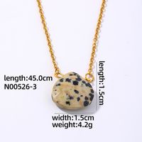 Wholesale Simple Style Water Droplets Stainless Steel Natural Stone Chain Pendant Necklace sku image 2