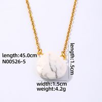Wholesale Simple Style Water Droplets Stainless Steel Natural Stone Chain Pendant Necklace sku image 4