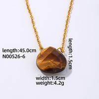 Wholesale Simple Style Water Droplets Stainless Steel Natural Stone Chain Pendant Necklace sku image 5