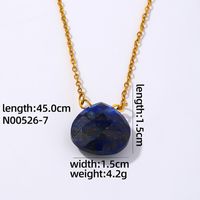 Wholesale Simple Style Water Droplets Stainless Steel Natural Stone Chain Pendant Necklace sku image 6