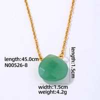 Wholesale Simple Style Water Droplets Stainless Steel Natural Stone Chain Pendant Necklace sku image 7